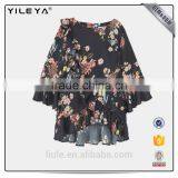 Women Fashion Printed Floral Blouse Ladies Long Sleeve Chiffon Loose Casual Top For Autumn thumbnail-1