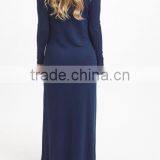 2016 New Maternity Dresses With Navy Blue Maternity Side-Slit Maxi Dress Pretty Women Clothes WD80817-18 thumbnail-2
