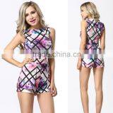 Fashion Sleeveless Adult Casual Jumpsuits Rompers Women Stylish Floral Romper for Sale thumbnail-1