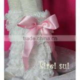 White Lace Petti Warmers With Light Pink Bow LM7B6 thumbnail-1