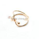 New Fashion Gold Plated White Imitation Pearl Rings thumbnail-1