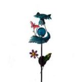 Solar-powered Metal And Color Glass Fox Garden Stake, Yard Outdoor Art Décor