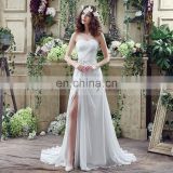 Wholesale Sweetheart Sleeveless Lace-Up Side Split Beaded Chiffon Wedding Dresses SQS036