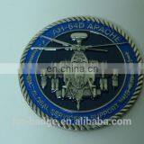 China Factory OEM Double Side 3D Challenge Coin, 3D Silver Airplane Challenge Coin, Collection Coin Brass Stamped Soft Enamel