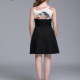 Black Sleeveless Midi Dress With Waist Band thumbnail-3