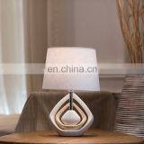 Simple Geometry Custom Restaurant Table Decoration Ceramic Base Cheap Nordic Bedside Lamps for Hotel thumbnail-6