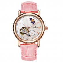Stainless Steel Mechanical Women Watches Lady Genuine Leather Fashion Automatic Watch thumbnail-3