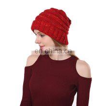 100% Acrylic Winter Knitted Beanies Hats Women Thick Warm Beanie Skullies Hat Men's Knitted Wool Hat thumbnail-3