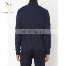 Best Cable 1/4 Zipper Mock Men 100% Cashmere Cardigan,Knitwear Pullover thumbnail-2