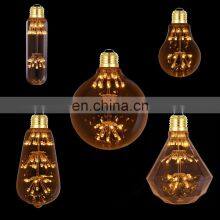 T30 A19 ST64 G95 G125 3W 2200K Decorative Vintage Firework LED Bulb E27 110-220V