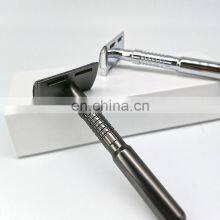 Double Edge Blade Safety Metal Shaving Razor and Brush Stand for Men With Paper Box Packaging thumbnail-2