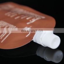 Custom Disposable Tearing proof product certified fruit drink juice plastic bottle shaped pouch with spout