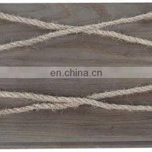 Hanging Shelves Bathroom and Kitchen Bedroom Living Room Brown Shelf Rope Wall Wood Floating 4 Hooks Rustic Hanging Shelf thumbnail-3