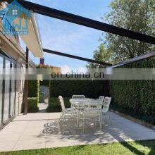 Customs Built Rainproof PVC Retractable Roof Systems Metal Pergola
