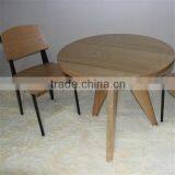 Jean Prouve Round 80cm Wood Dining Table