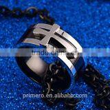 New Black Color Detachable Cross Titanium Stainless Steel Male Ring For Men Fine Jewelry thumbnail-2