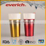 2016 Eco-friendly Custom Double Wall Ceramic Mug Wtih Cap thumbnail-2