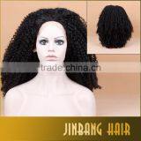 New Premium Fashion Ombre Black Loose Kinky Curly Synthetic Lace Front Wig Glueless Short Heat Resistant Hair Women Wigs thumbnail-6