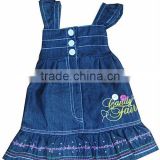Child wear outfit fashion girl ruffle dress baby girls denim dresses