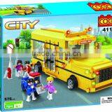 Hot and New Funny Toys DIY City School Bus Building Blocks thumbnail-1