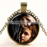 DIY Edward and Bella necklace glass dome jewelry Photo glass dome jewelry Art photo necklace