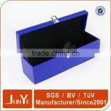 High End Blue pu Wine Gift Papckaging Box With Metal Lock and Handle thumbnail-1