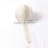 High Quality Handmade Garment Accessories White Beads Pearl Mesh Lace Trim