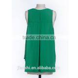 Fashion Leisure Style Green Color V-neck Sleeveless Lady Blouse for Summer thumbnail-4