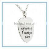 When I Count My Blessings I Count You Twice Heart Pendant thumbnail-1