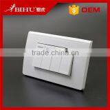 High Temperature Resistance Fireproof PC Panel 4 Gang 1 Way 2 Way Wall Switch thumbnail-2