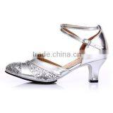 High Quality Indoor Women Latin Dance Shoes Shiny Women Cha-cha Dance Shoes Low Heel Women Ballroom Dance Shoes thumbnail-3