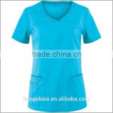 KANGAKAIA Fashionable custom workwear medical uniform 2-pocket top wholesale New-MU3334