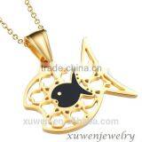 18k Gold Color Fish Shape Stainless Steel Jewellery Design Pendant