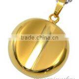 Round Gold Plated Stainless Steel Pendants for Jewelry Making