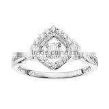 pure silver wedding womens rings with dancing stone