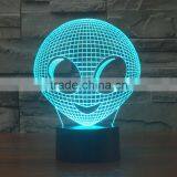 3D Optical Night Light Elien 7 RGB Light Colors 10 LEDs AA Battery or DC 5V Mixed Lot thumbnail-2