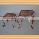 S/2 square Shell design wrought iron plant stand