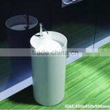 Good Quality Solid Surface Bathroom Freestanding Pedestal Wash Basin, Artificial Stone Pedestal Wash Basin thumbnail-4