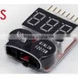 1-8S Lipo Battery Checker Voltage Tester / Low Voltage Buzzer Alarm for Battery Use