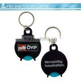 Promotion Round Plastic Trolley Coin Holder Keychain