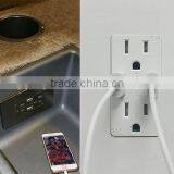 Aluminum Alloy Gloss Surface US Plug Wall Socket 2 USB Outlets 2 USB Port thumbnail-6