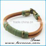 Wholesale Cheap Engraved Braided Leather Bracelet With Fashion Charm and Stainless Steel Buckle thumbnail-3