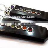 Black Jasper Chakra Flat Stick Pendant With Chakra Cabs : Wholesale Gemstone Chakra Pendants for Sell thumbnail-4