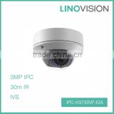 3 Megapixel HD real-time Video Water & Vandal-proof Network 30m IR Security IPC Dome Camera