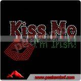 Beautiful Rhinestone Kiss Me I am Irish Motif Wholesale Transfer thumbnail-1