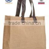Organic Jute Bag With PU Handle thumbnail-2