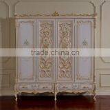 European Painted Triple Door Wardrobe, French Rococo Style Three Doors Wardrobe thumbnail-2