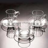 Glass Coffee Mug With Saucer Coffee Cup With Saucer Glass Coffee Set thumbnail-3