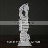 European Vintage Pure White Resin Sea Horse Statue thumbnail-2