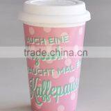 Ceramic Travel Mug With Silicone Lid,travel Mug With Silicone Cover,stoneware Travel Mug With Silicone Lid thumbnail-4